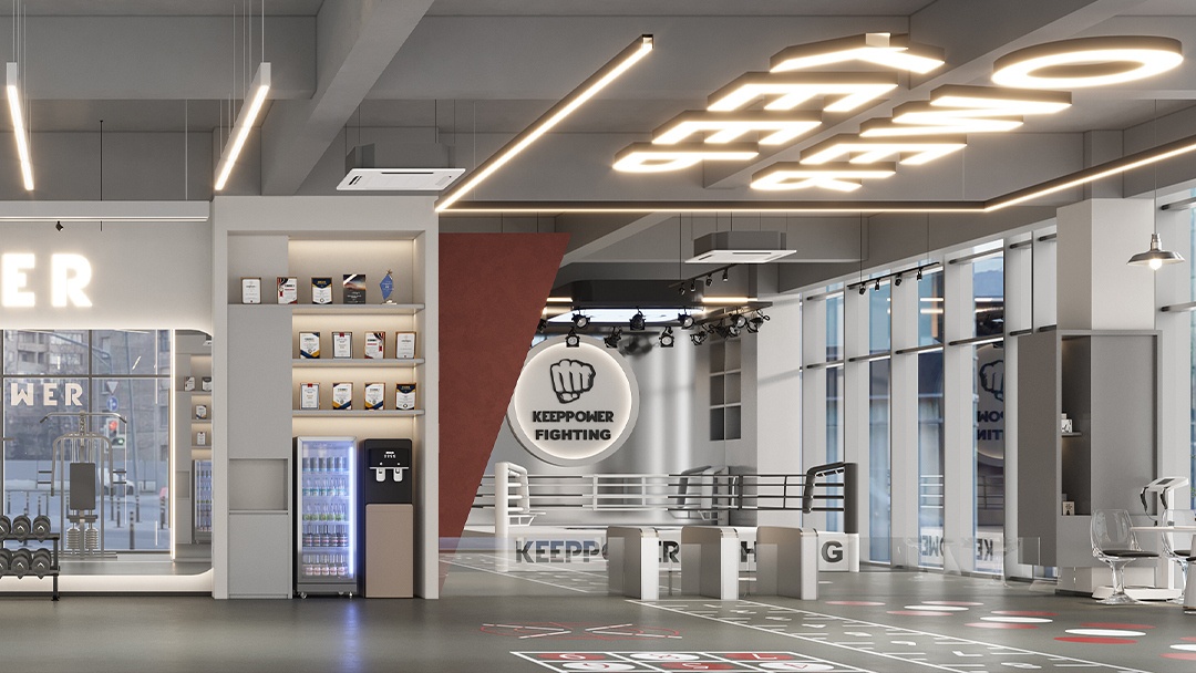 杭州工業(yè)風健身房裝修設(shè)計