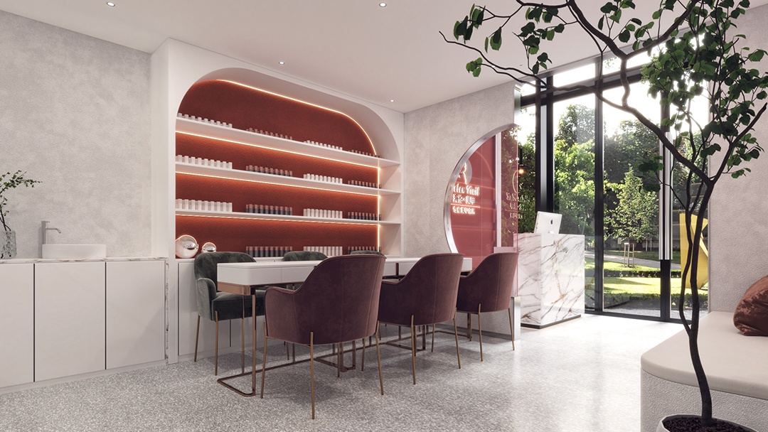 杭州韓系美甲店裝修設計