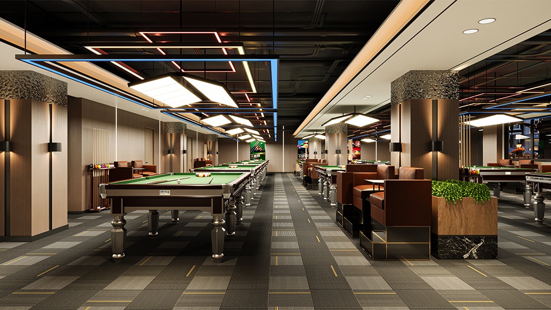 杭州高端競技臺球廳裝修設(shè)計(jì)