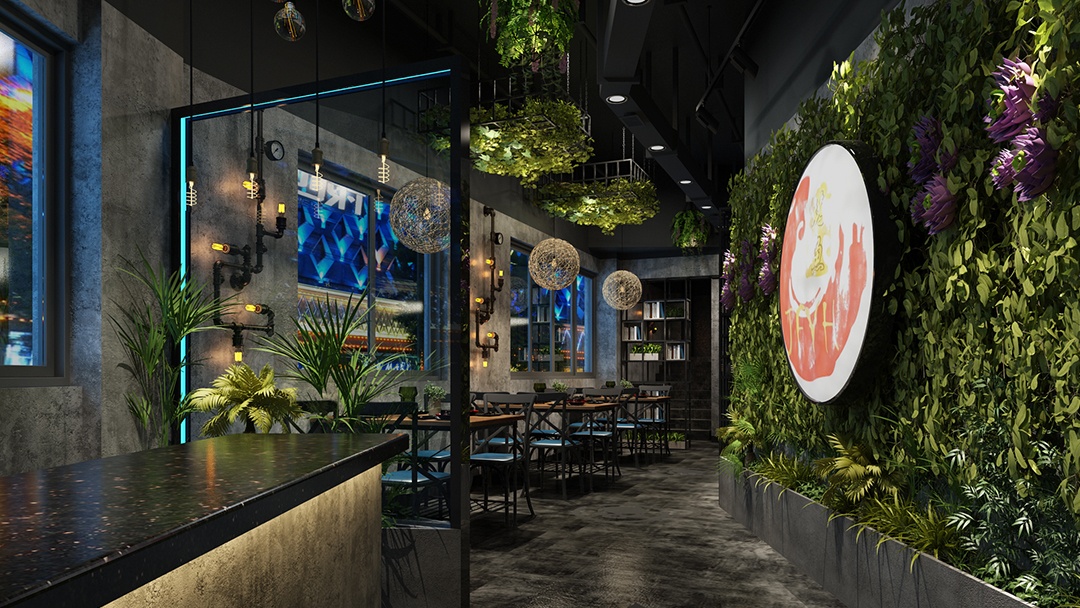 杭州復古工業(yè)風餐飲店裝修設計